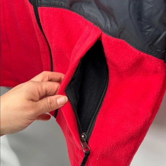 Columbia Youth Large Red Black Fleece Jacket Full Zip Outdoor L (14-16) - Picture 5 of 7
